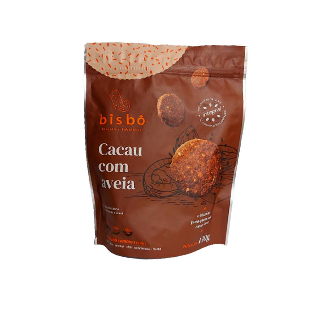 BISCOITO BISBO INTEGRAL CACAU E AVEIA 130G