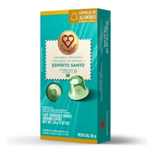 CAPSULA 3 CORACOES ESPIRITO SANTO 56G
