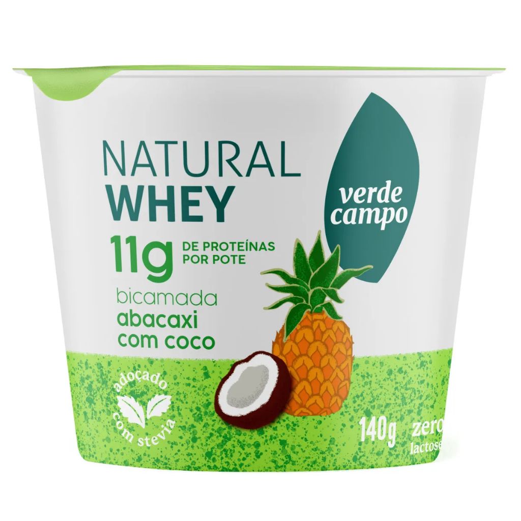 IOGURTE VERDE CAMPO WHEY ABACAXI COCO 140G