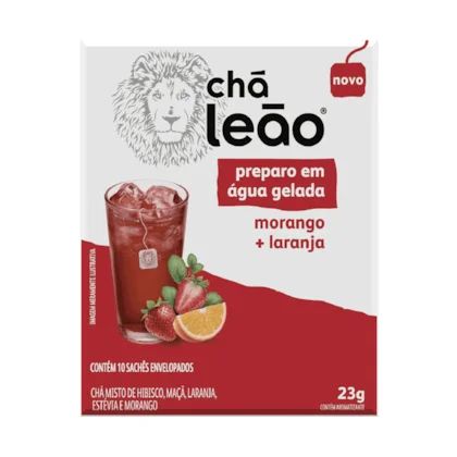 CHA LEAO GELADO MORANGO LARANJA 25G