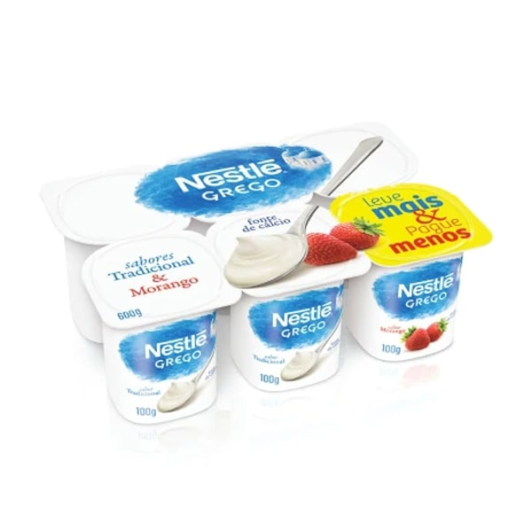 IOGURTE NESTLE GREGO TRADICIONAL E MORANGO 540G