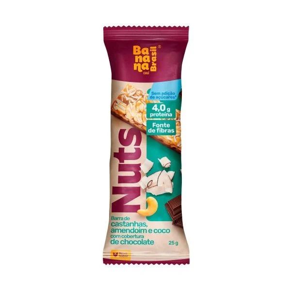 CEREAL BARRA BANANA BR NUTS CHOC 25G