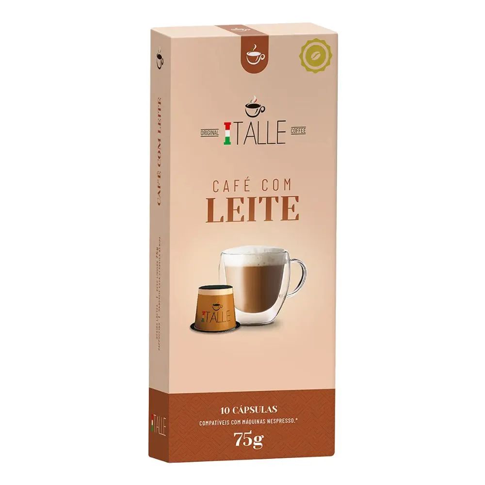 CAPSULA CAFE ITALLE CAFE COM  LEITE 75G