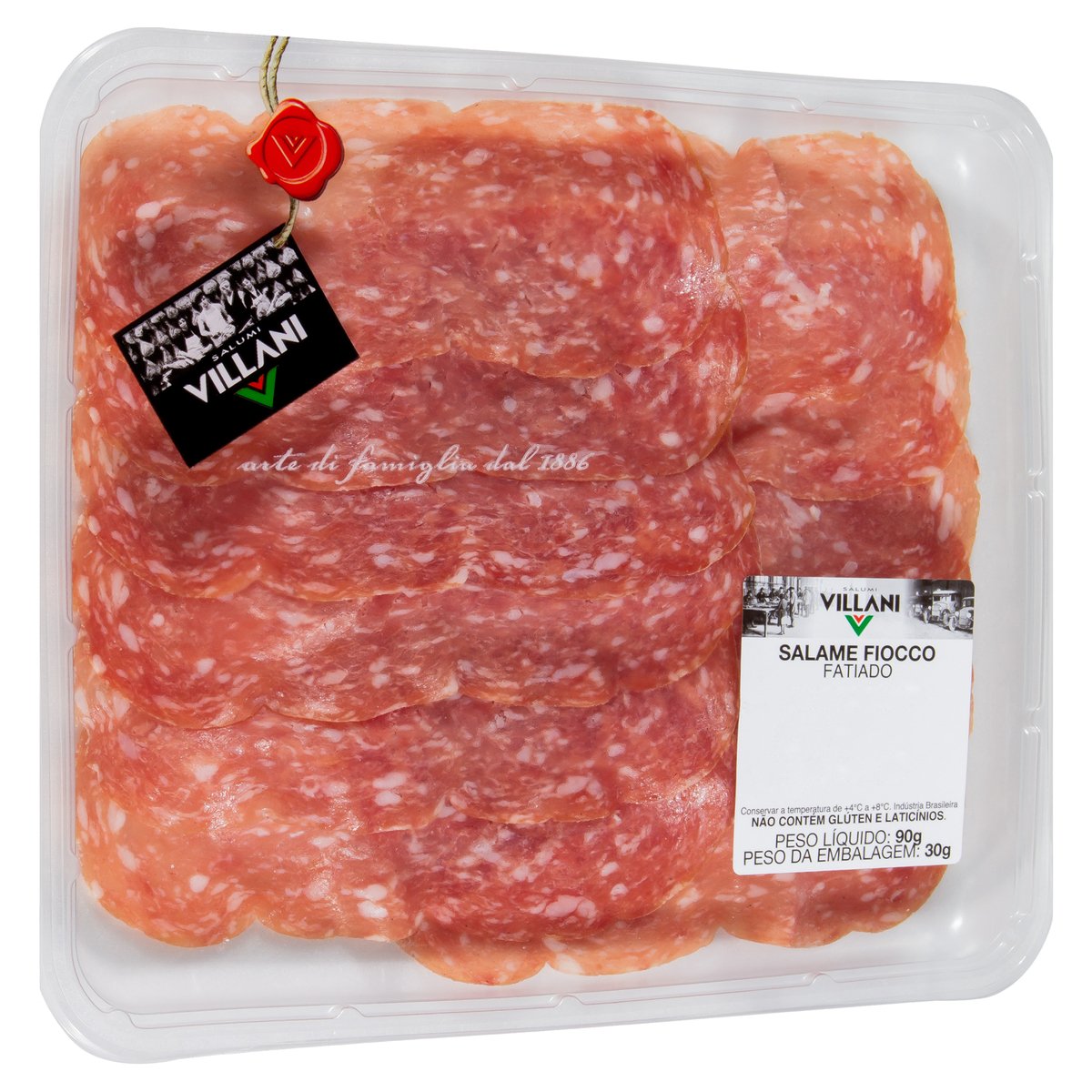 SALAME ITA VILLANI FIOCCO FATIADO 90G