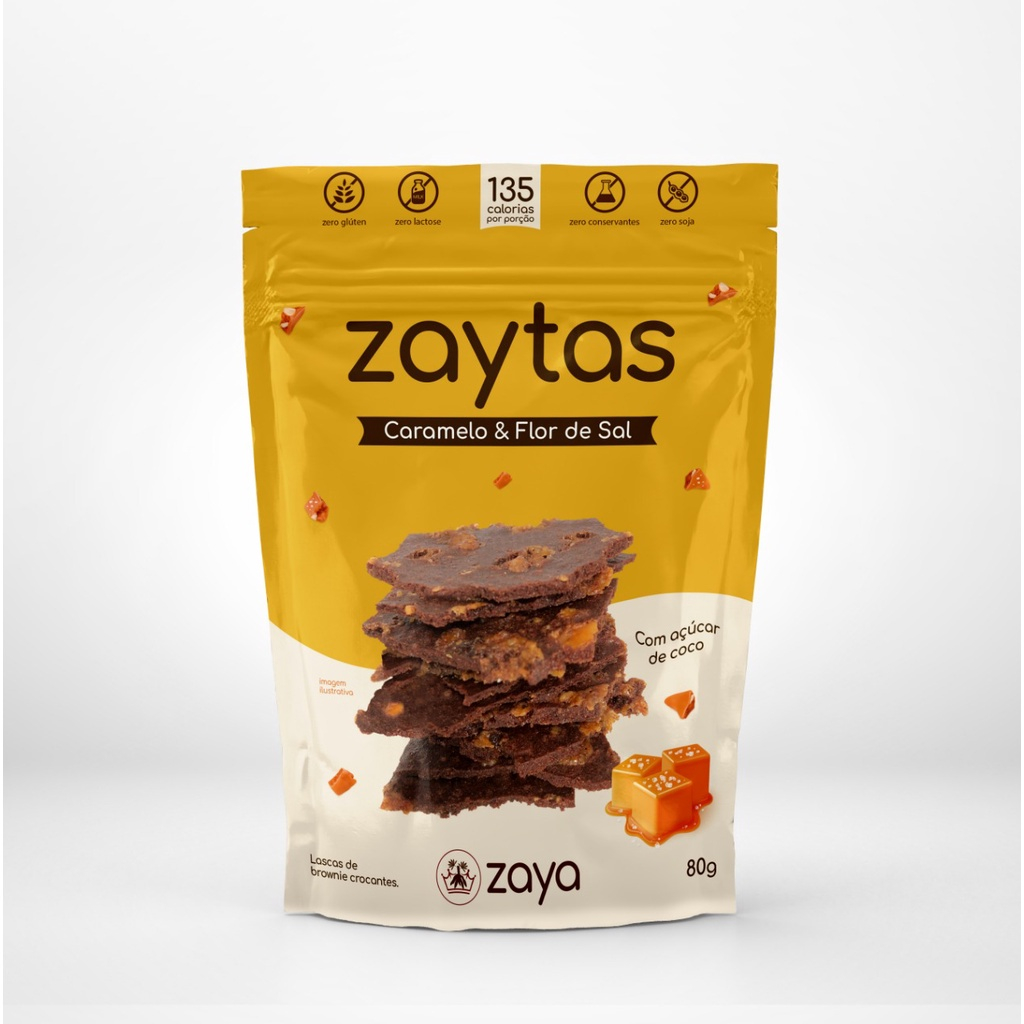 BROWNIE ZAYTAS LASCAS CARAM/FLOR SAL 80G