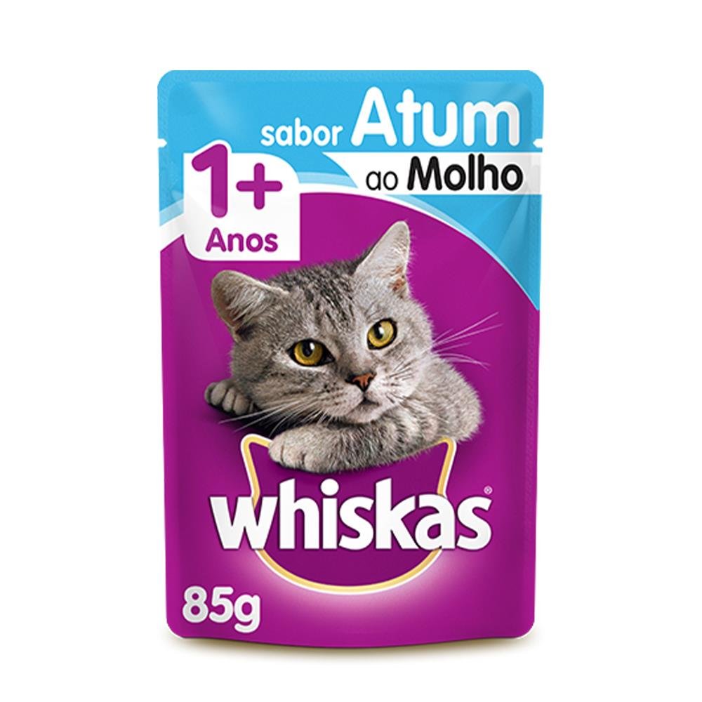 RACAO WHISKAS ATUM AO MOLHO 1+ 85G