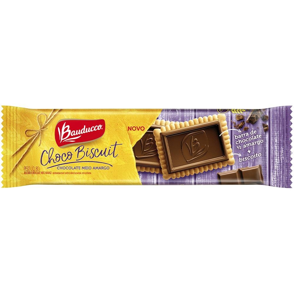 BISCOITO BAUDUCCO CHOCO BISCUIT MEIO AM.80G