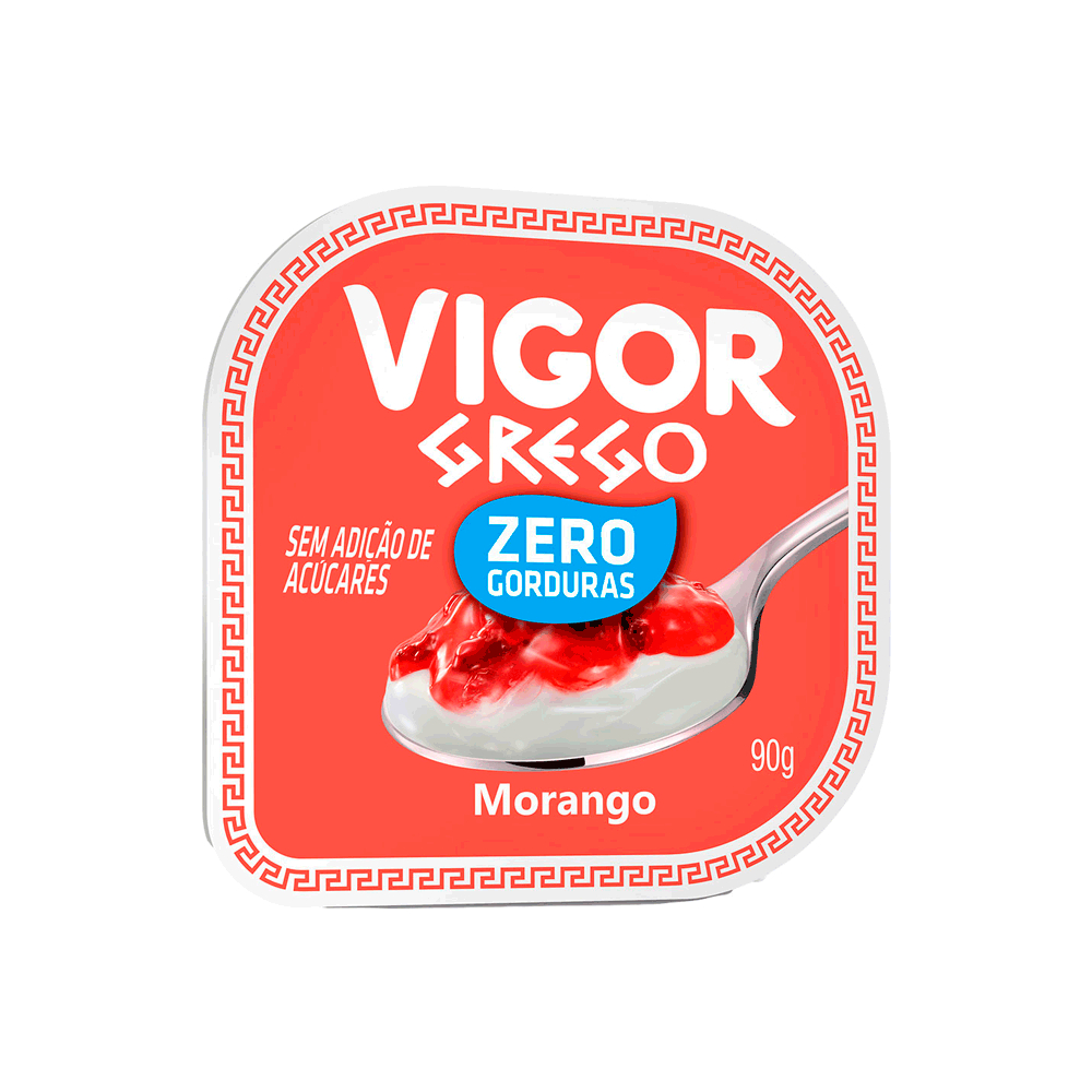 IOGURTE VIGOR GREGO MORANGO ZERO 90G