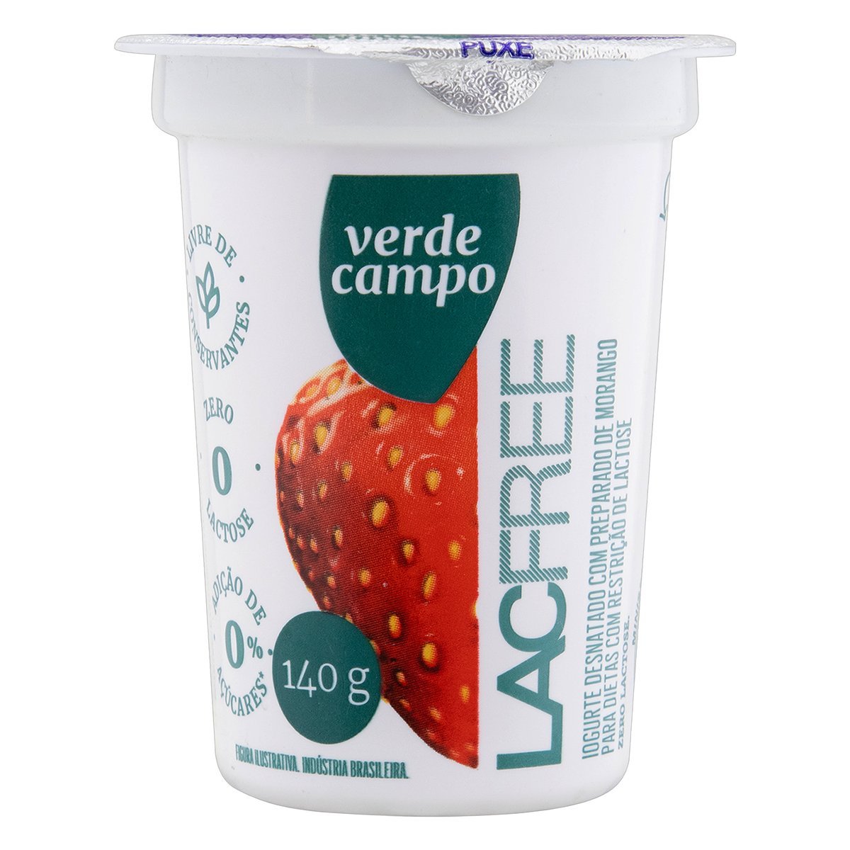 IOGURTE VERDE CAMPO 0% LACTOSE MORANGO 140G