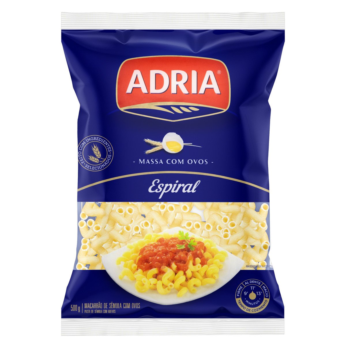 MACARRAO ADRIA C/OVOS ESPIRAL 500G