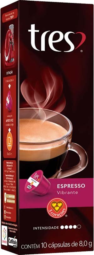 CAPSULA 3 CORACOES ESPRESSO VIBRANTE 80G
