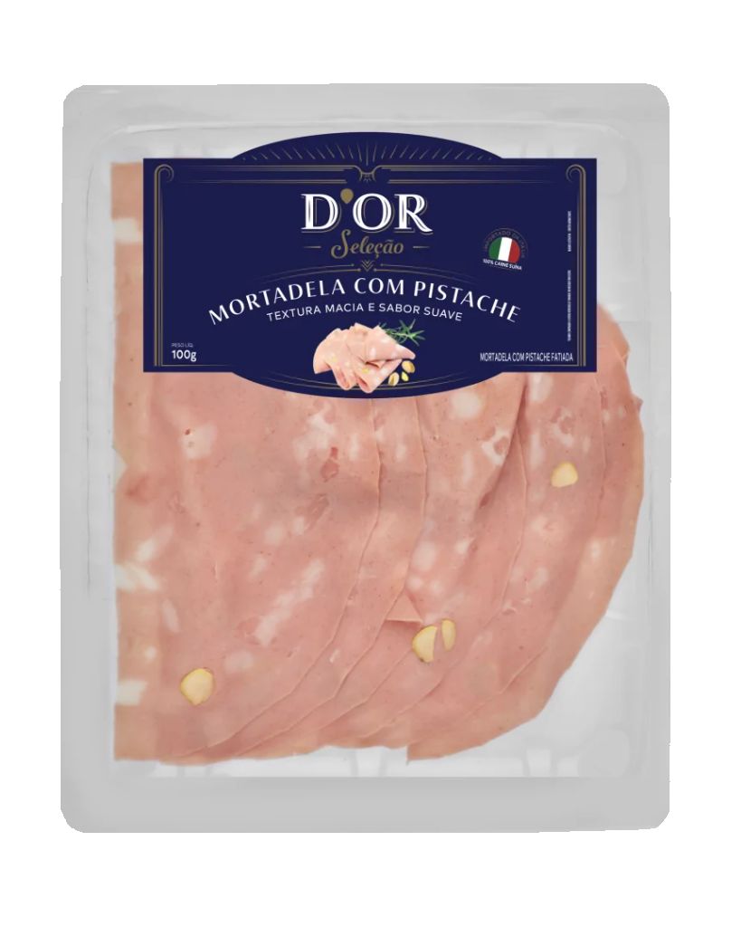 MORTADELA D'OR  COM  PISTACHE FATIADO 100G
