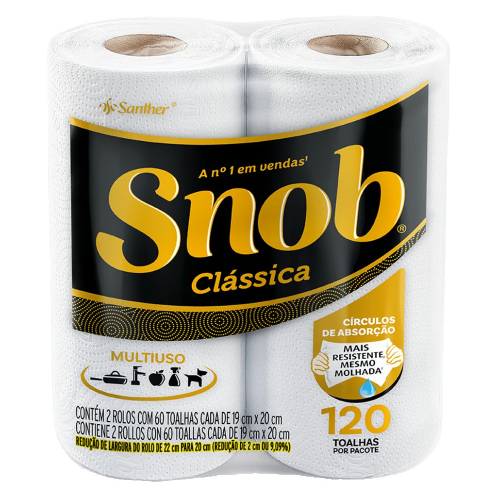 PAPEL TOALHA SNOB MULTIUSO BRANCO C/2