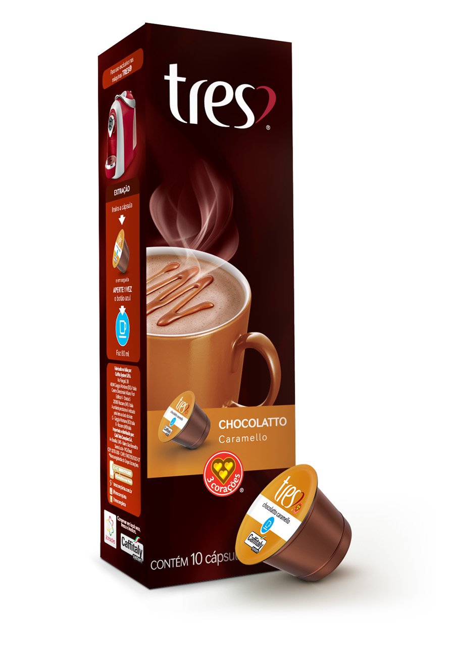 CAPSULA 3 CORACOES CHOCOLATE CARAMELO 105G