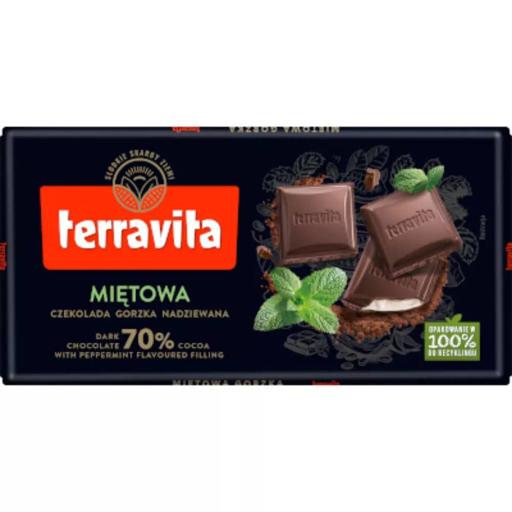CHOCOLATE TERRAVITA 70% COM  MENTA 100G