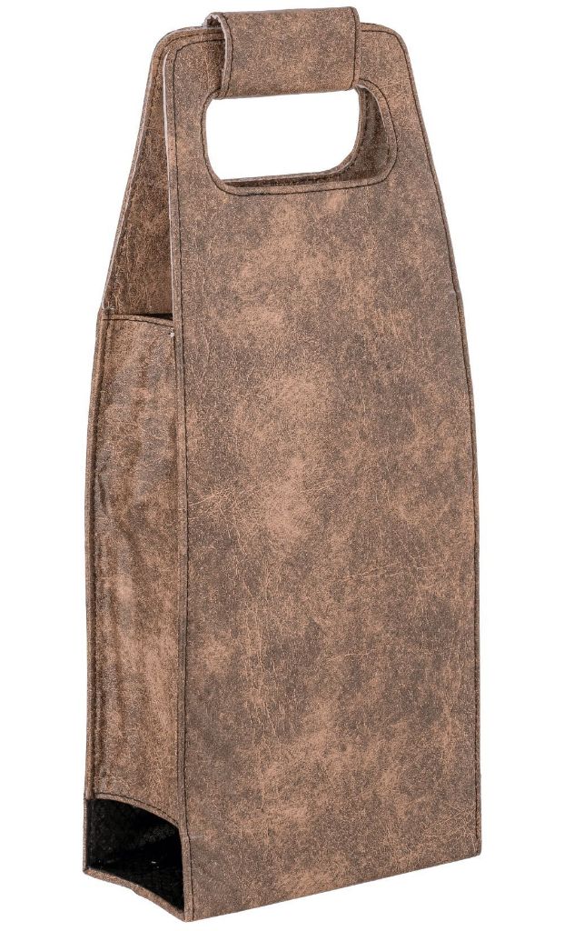 MALETA COURINO P/ 2 GARRAFAS MARROM