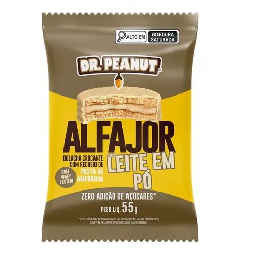 ALFAJOR DR. PEANUT LEITE EM PO 55G