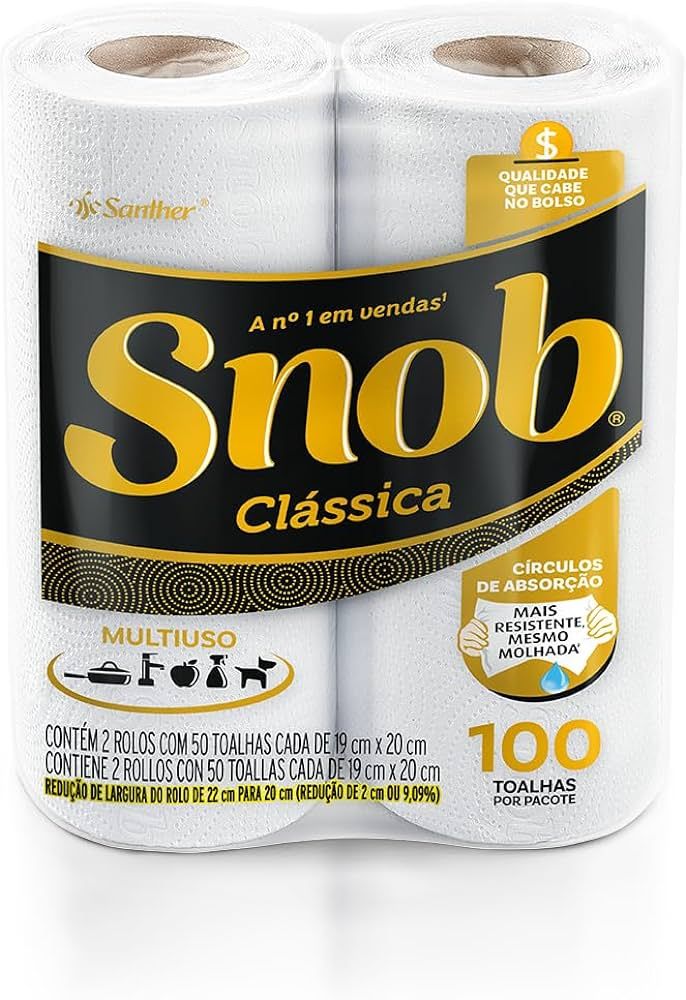 PAPEL TOALHA SNOB PRATICA C/100UN