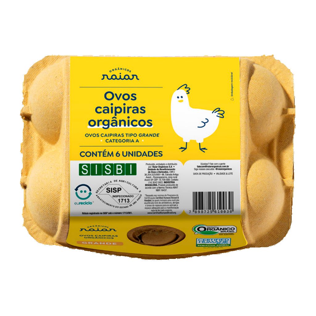 OVOS CAIPIRA ORG RAIAR GRANDE .C/6