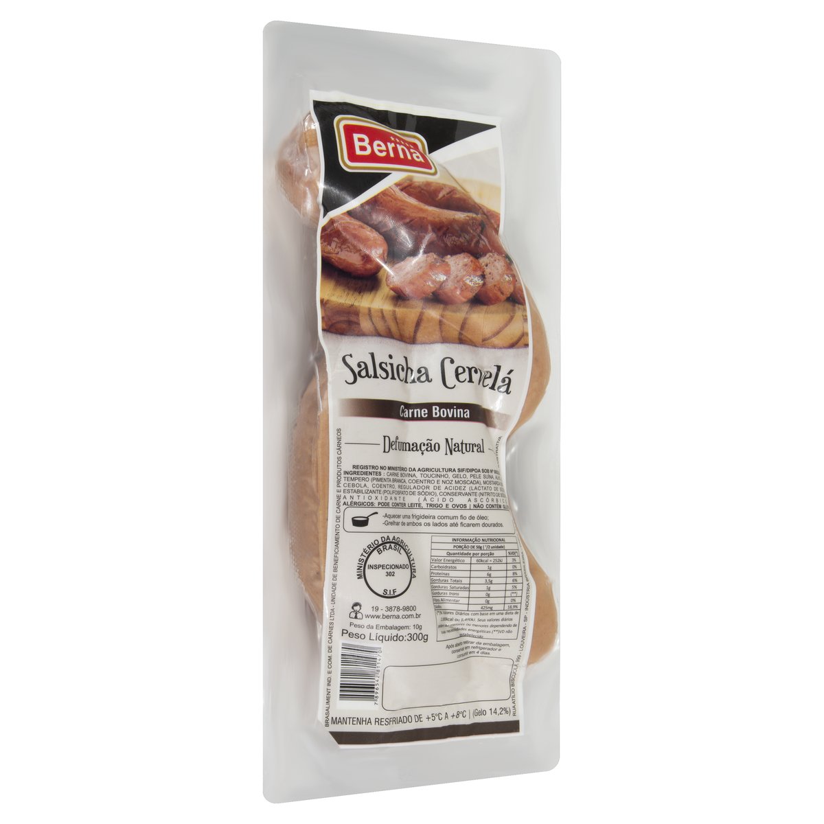 SALSICHA BERNA CERVELA 300G