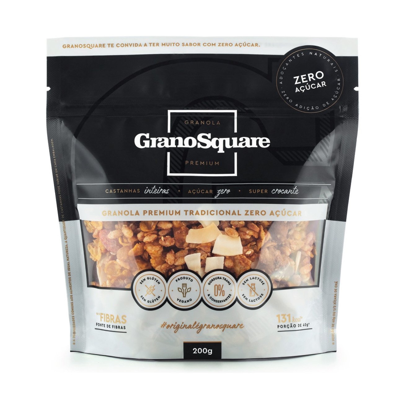 GRANOLA PR. GRANO SQUARE SEM  ACUCAR 200G