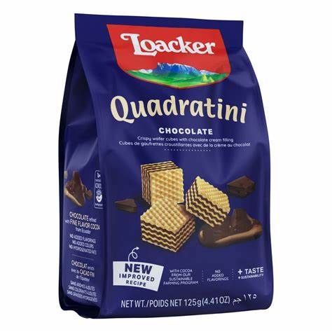 BISCOITO LOACKER QUADRATINI CHOCOLATE 125G