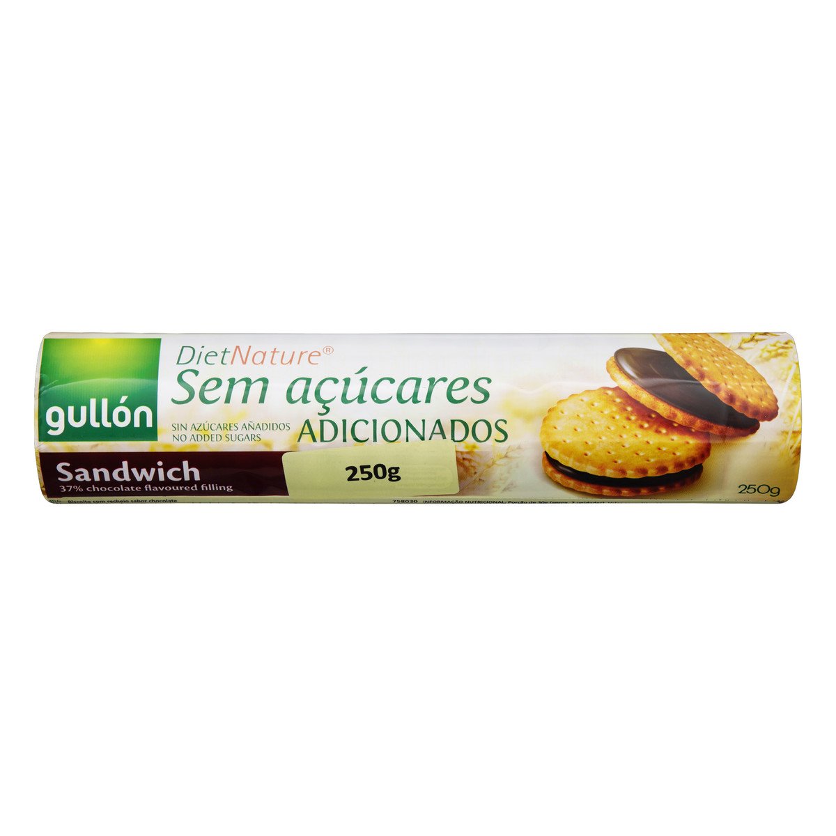 BISCOITO GULLON CHOCO S/ACUCAR 250G