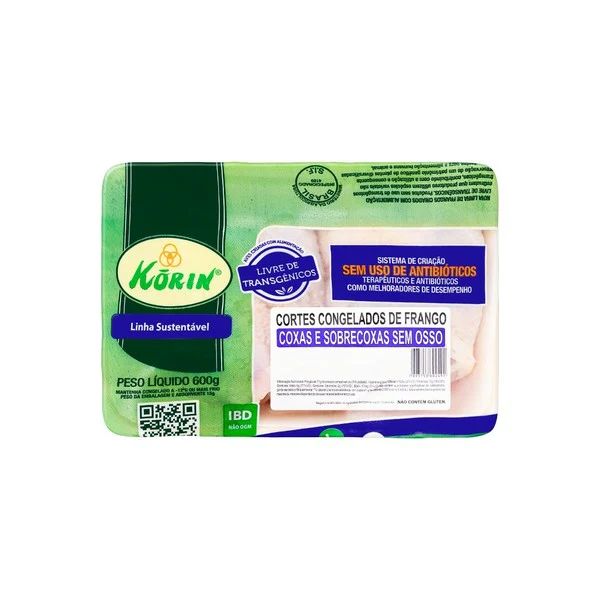 COXAS E SOBRECOXA KORIN SUST. CONGELADO 600G