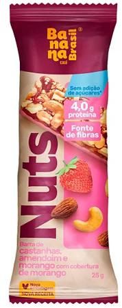 CEREAL BARRA BANANA BR NUTS MORANGO 25G