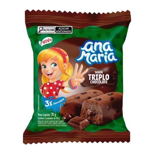 BOLINHO ANA MARIA TRIPLO CHOCOLATE 70G