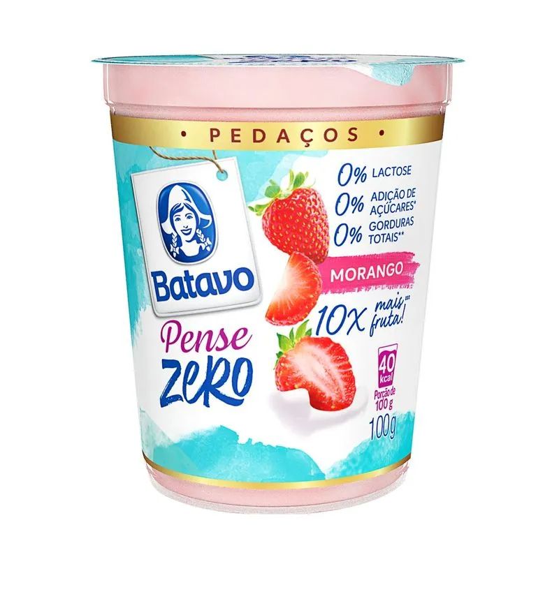 IOGURTE BATAVO PEDACOS MORANGO ZERO 100G