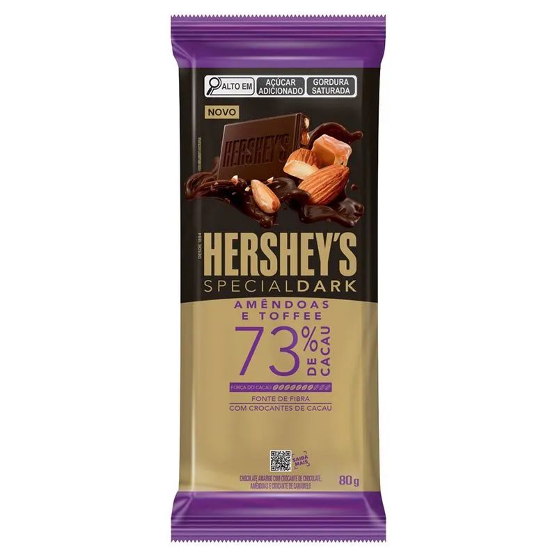 CHOCOLATE BARRA HERSHEYS DARK 73% AMEND. 80G