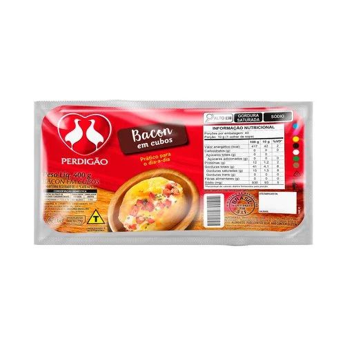 BACON PERDIGAO CUBOS 400G