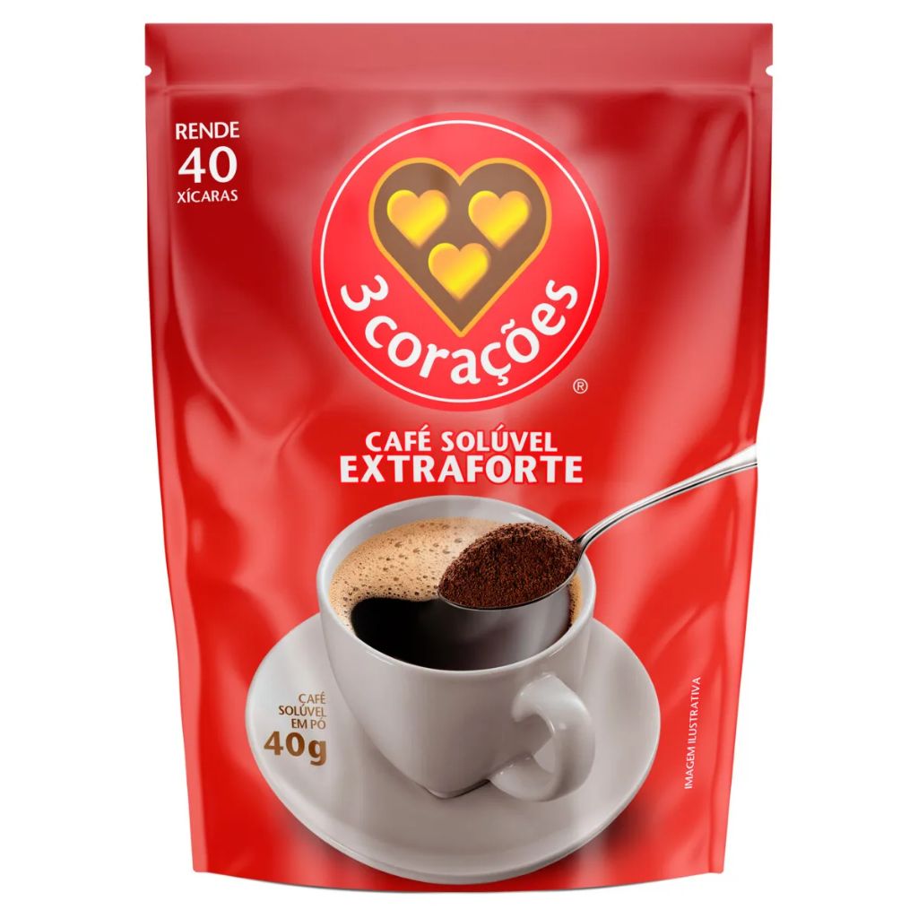 CAFE 3 CORACOES SOL. EXT. FORTE REFIL 40G