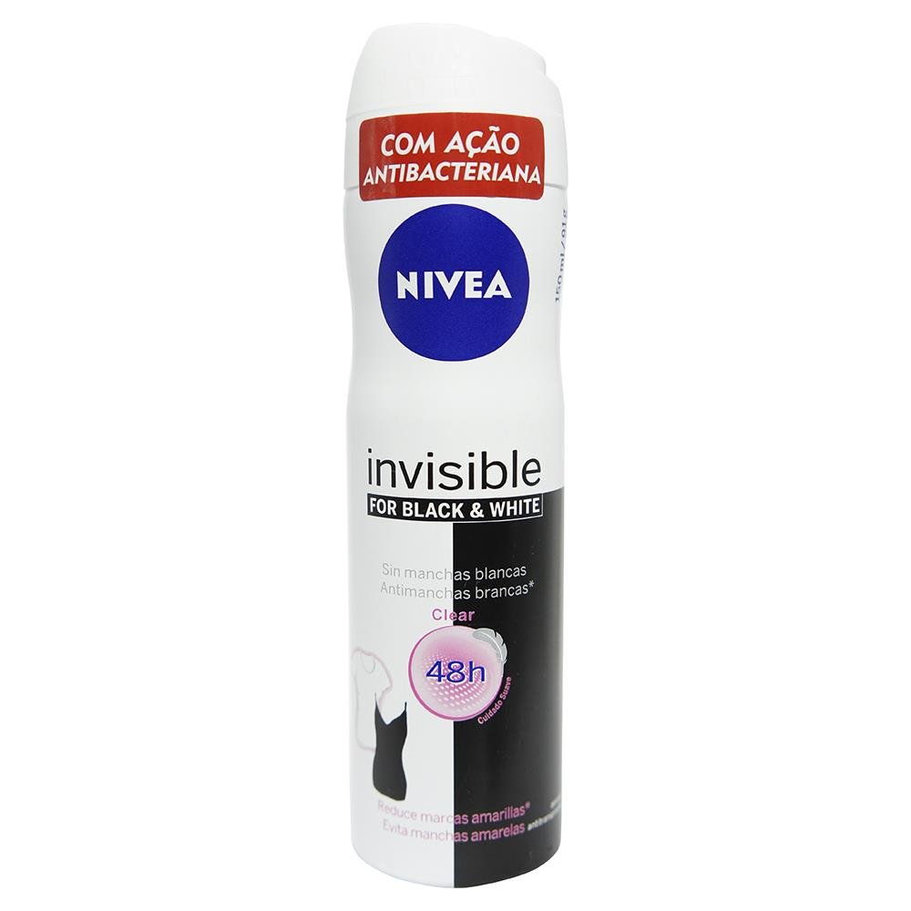 DESODORANTE AER NIVEA INV. BL WHITE CLEAR 150ML
