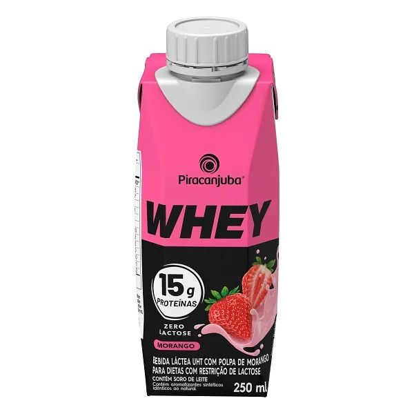 BEBIDA PIRACANJUBA WHEY 15G MORANGO 250ML