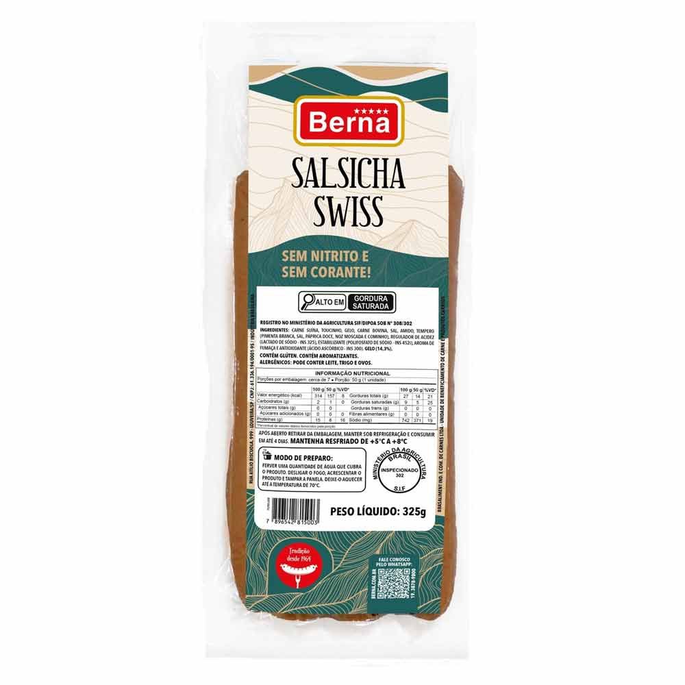 SALSICHA BERNA SWISS S/CORANTE 325G