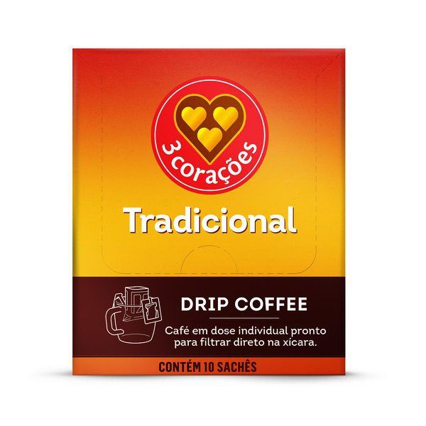 CAFE 3 CORACOES DRIP TRADICIONAL 10G