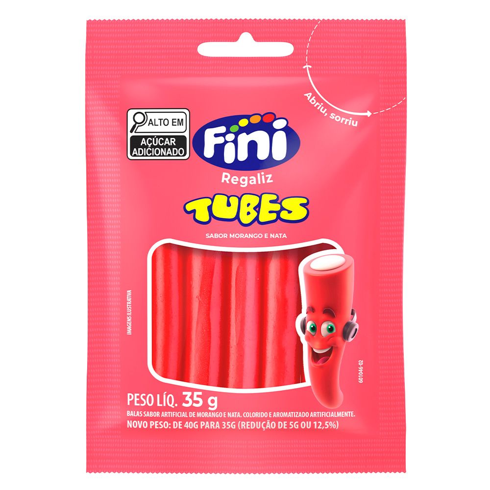 BALA FINI TUBES MORANGO 35G
