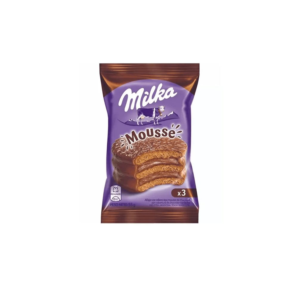 BISCOITO MILKA ALFAJOR MOUSSE CHOC 42G