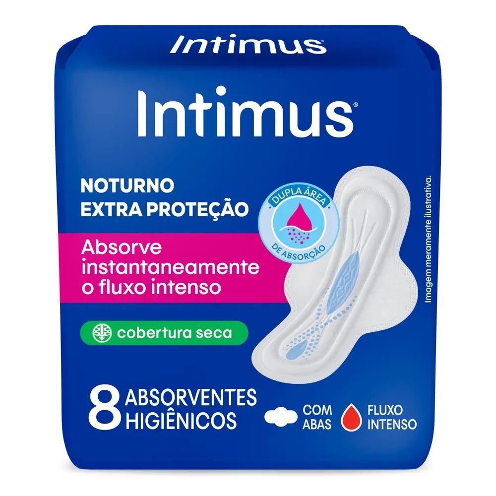 ABSORVENTE INTIMUS NOTURNO SECA C/ABAS C/8