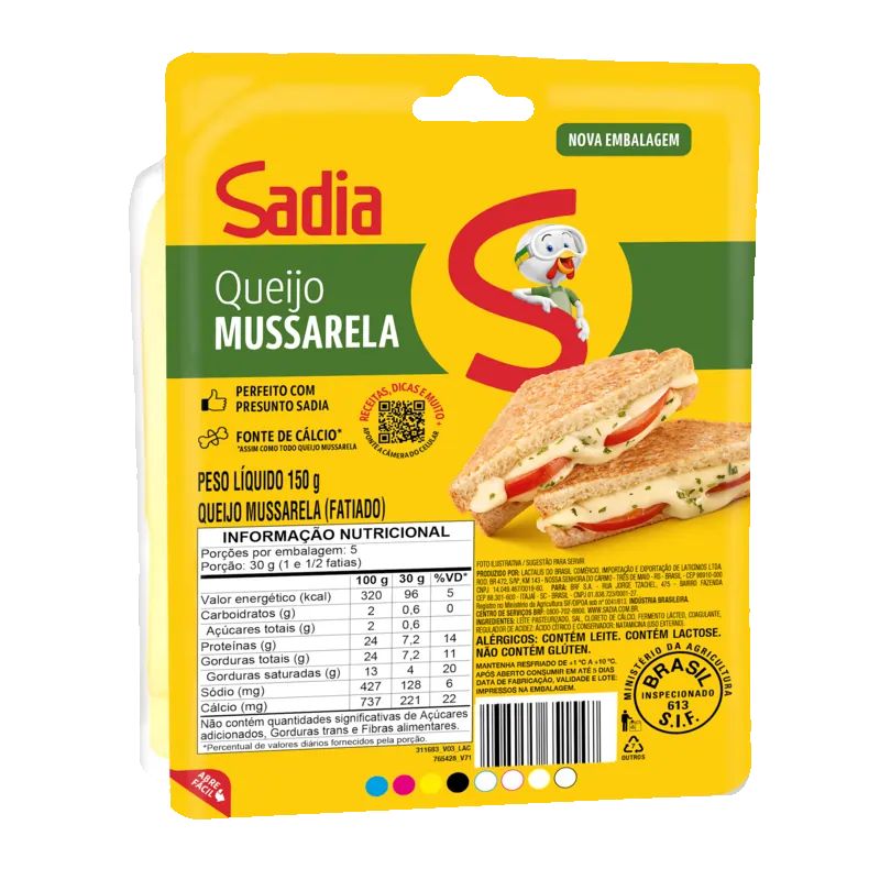 QUEIJO MUSSARELA SADIA FATIADO 150G
