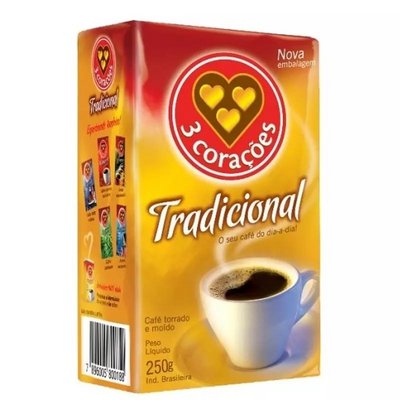 CAFE 3 CORACOES TRADICIONAL VACUO 250G
