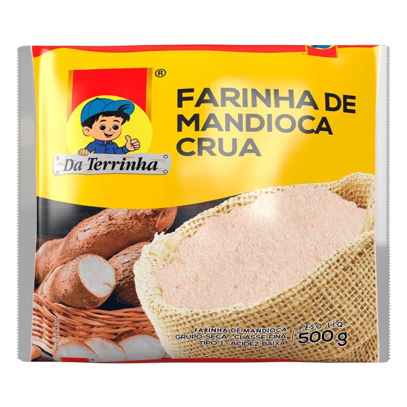FARINHA MANDIOCA TERRINHA GROSSA CRUA 500G