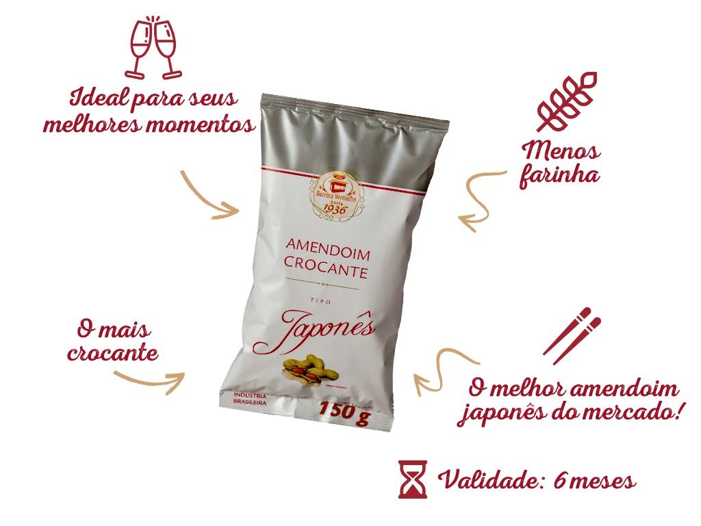 AMENDOIM JAPONES BARRACA VERMELHA 150G