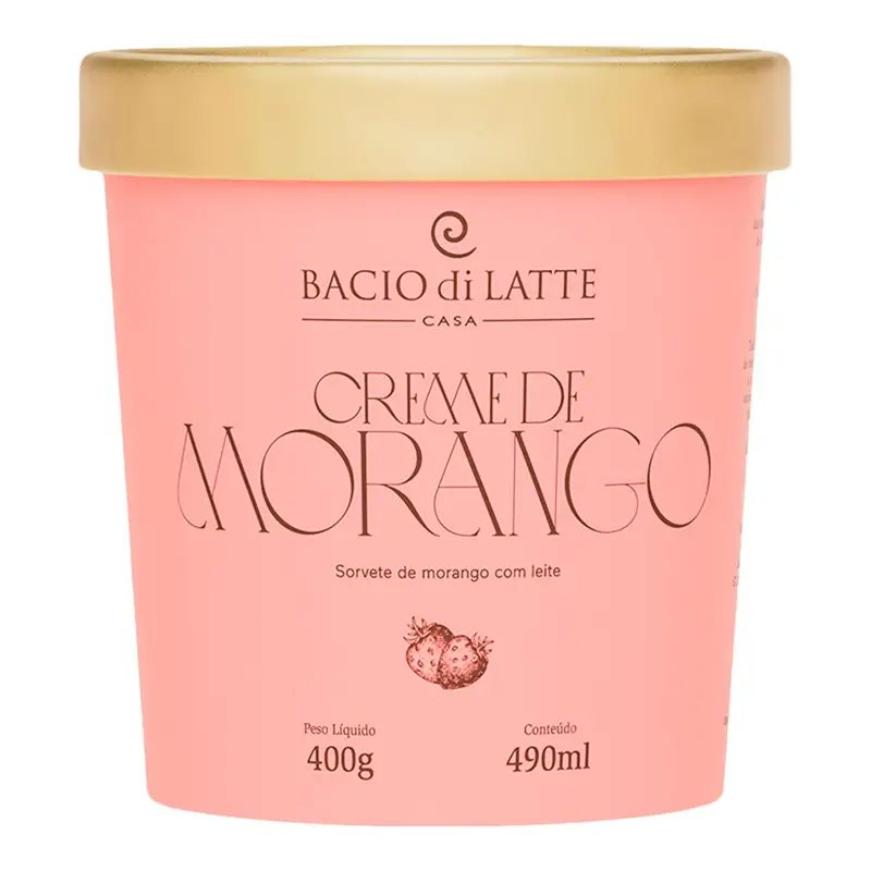SORVETE BACIO DI LATTE CREME MORANGO 400G
