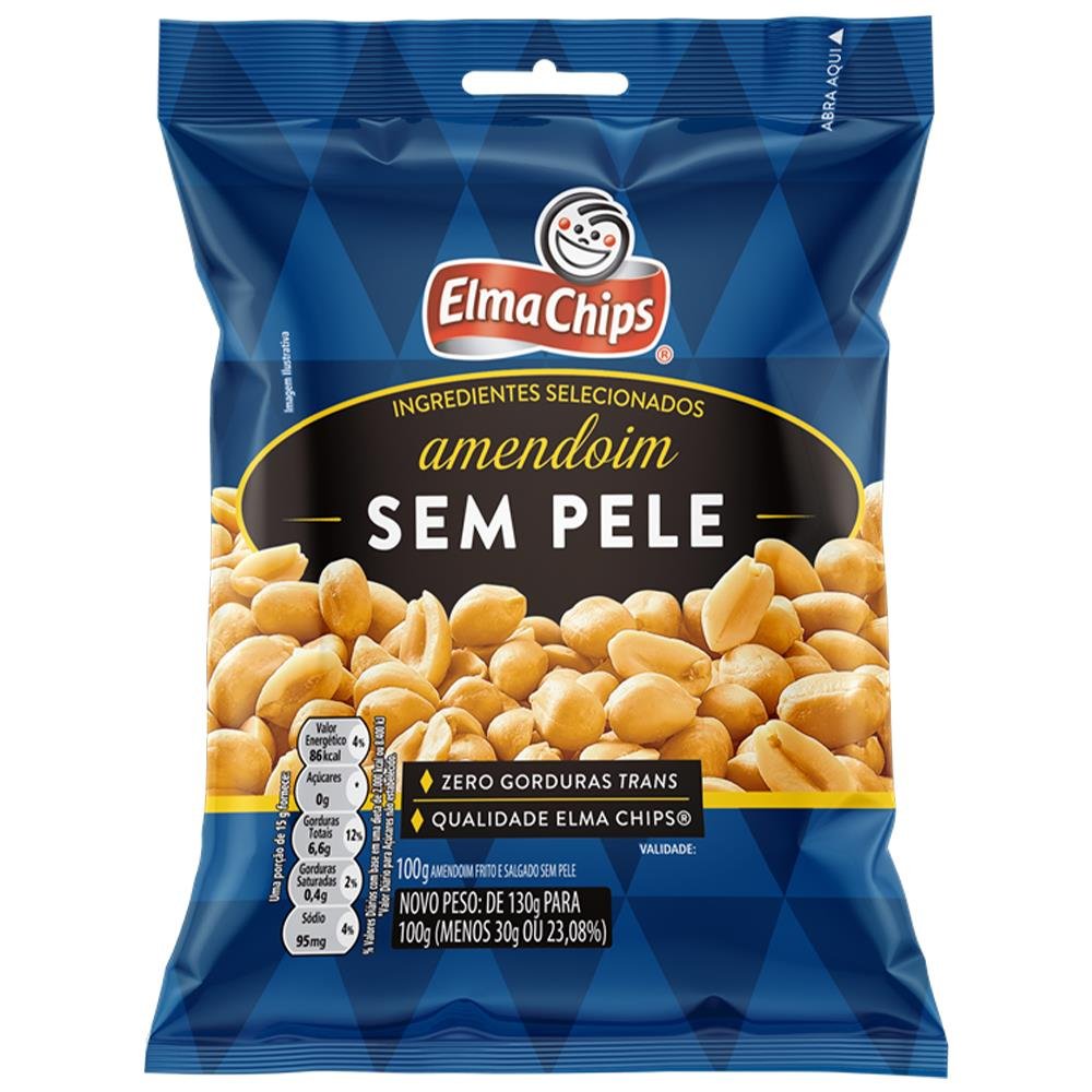 AMENDOIM ELMA CHIPS SEM  PELE 100G