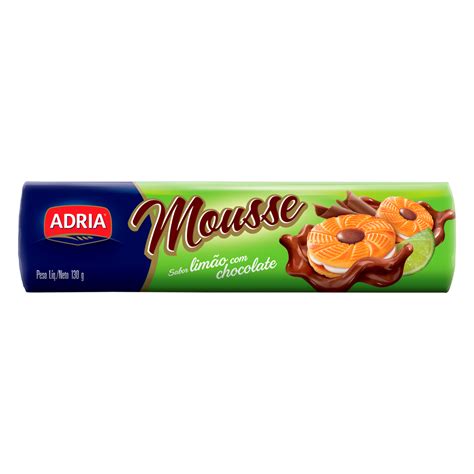 BISCOITO ADRIA MOUSSE LIMAO/CHOC 130G