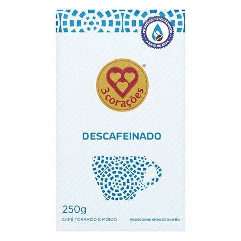 CAFE 3 CORACOES DESCAFEINADO VACUO 250G