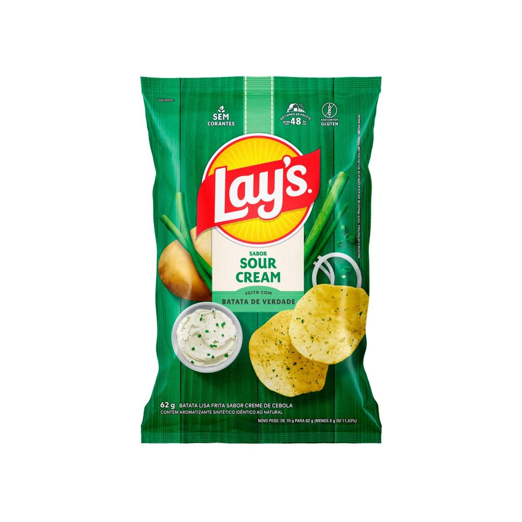 BATATA LAYS SOUR CREAM 62G